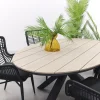 Jasmine Black/GI Edison 4-persoons ovale dining tuinset 180x115 cm.