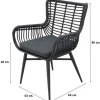 Jasmine Black/GI Edison 6-persoons ronde dining tuinset Ø148 cm.