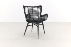 Jasmine Black/GI Edison 6-persoons ronde dining tuinset Ø148 cm.