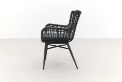 Jasmine Black/GI Edison 6-persoons ronde dining tuinset Ø148 cm.