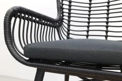 Jasmine Black/GI Edison 6-persoons ronde dining tuinset Ø148 cm.
