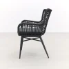 Jasmine Black/GI Edison 6-persoons ovale dining tuinset 220x115 cm.
