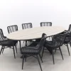 Jasmine Black/GI Edison 8-persoons dining tuinset 280x140 cm.