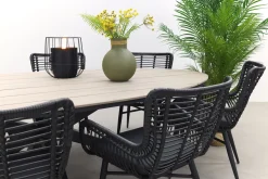 Jasmine Black/GI Edison 8-persoons dining tuinset 280x140 cm.