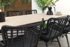 Jasmine Black/GI Nevada 6-persoons dining tuinset 240x100 cm.