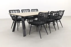 Jasmine Black/GI Nevada 6-persoons dining tuinset 240x100 cm.