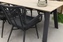 Jasmine Black/GI Nevada 6-persoons dining tuinset 240x100 cm.