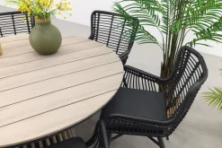 Jasmine Black/GI Trinxa 6-persoons ronde dining tuinset Ø148 cm.