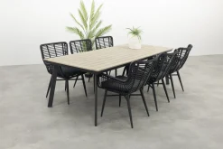 Jasmine Black/GI Vigo 6-persoons dining tuinset 230x100 cm.