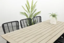 Jasmine Black/GI Vigo 6-persoons dining tuinset 230x100 cm.