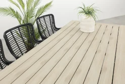 Jasmine Black/GI Vigo 6-persoons dining tuinset 230x100 cm.