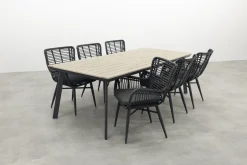 Jasmine Black/GI Vigo 6-persoons dining tuinset 230x100 cm.