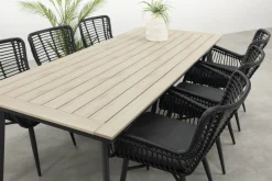 Jasmine Black/GI Vigo 6-persoons dining tuinset 230x100 cm.
