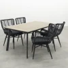 Jasmine Black/GI Vigo 4-persoons dining tuinset 160x90 cm.