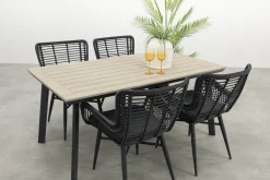 Jasmine Black/GI Vigo 4-persoons dining tuinset 160x90 cm.