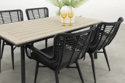Jasmine Black/GI Vigo 4-persoons dining tuinset 160x90 cm.