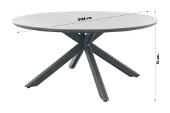Jasmine Black/Marena 6-persoons ronde tuinset Ø158 cm. - Betonlook