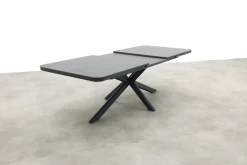 Jasmine Black/Montreal 6-persoons verstelbare tuinset met uitschuifbare tuintafel 200-260x100 cm.