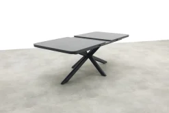 Jasmine Black/Montreal 6-persoons verstelbare tuinset met uitschuifbare tuintafel 200-260x100 cm.