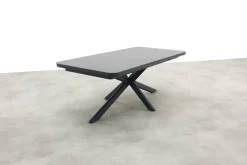 Jasmine Black/Montreal 6-persoons verstelbare tuinset met uitschuifbare tuintafel 200-260x100 cm.