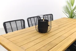 Jasmine Black/Noah 6-persoons dining tuinset 260x100 cm. - Teak OP=OP