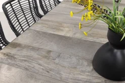 Jasmine Black/Ottowa 6-persoons dining tuinset 205-265x100 cm. - Houtlook