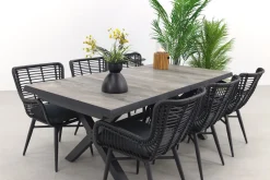 Jasmine Black/Ottowa 6-persoons dining tuinset 205-265x100 cm. - Houtlook