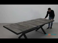 Jasmine Black/Ottowa 6-persoons dining tuinset 205-265x100 cm. - Houtlook
