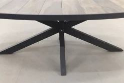 Jasmine Black/Silva 6-persoons ovale dining tuinset 240x115 cm. - Houtlook