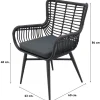 Jasmine Black/Soreno 6-persoons Deens ovale tuinset 240x110 cm. - Betonlook