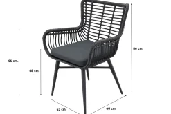 Jasmine Black/Soreno 6-persoons Deens ovale tuinset 240x110 cm. - Betonlook