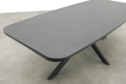 Jasmine Black/Soreno 6-persoons Deens ovale tuinset 240x110 cm. - Betonlook
