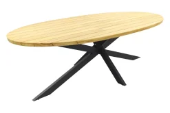 Jasmine Black/Taste Prado Ellips 6-persoons dining tuinset 240x115 cm. - Teak