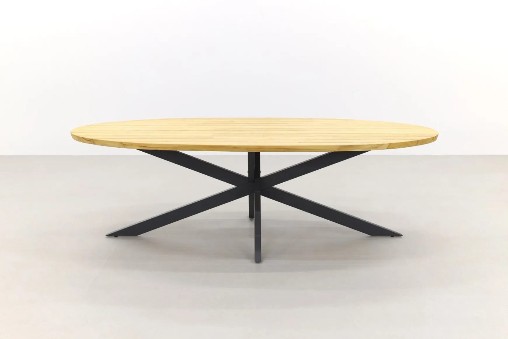 Jasmine Black/Taste Prado Ellips 6-persoons dining tuinset 240x115 cm. - Teak