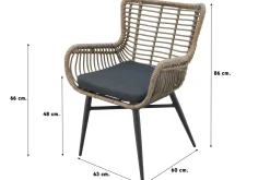 Jasmine Naturel/GI Edison 4-persoons ovale dining tuinset 180x115 cm.