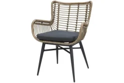 Jasmine Naturel/GI Edison 4-persoons ronde dining tuinset Ø122 cm.