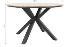 Jasmine Naturel/GI Edison 4-persoons ronde dining tuinset Ø122 cm.