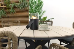 Jasmine Naturel/GI Edison 6-persoons ronde dining tuinset Ø148 cm.