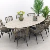Jasmine Naturel/GI Edison 8-persoons ovale dining tuinset 280x140 cm.