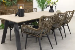 Jasmine Naturel/GI Nevada 6-persoons dining tuinset 240x100 cm.