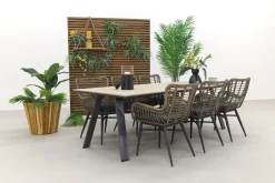 Jasmine Naturel/GI Nevada 6-persoons dining tuinset 240x100 cm.
