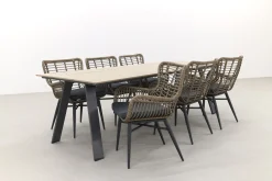 Jasmine Naturel/GI Nevada 6-persoons dining tuinset 240x100 cm.