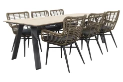 Jasmine Naturel/GI Nevada 6-persoons dining tuinset 240x100 cm.