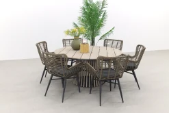 Jasmine Naturel/GI Trinxa 6-persoons ronde dining tuinset Ø148 cm.