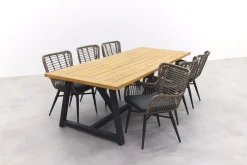 Jasmine Naturel/Noah 6-persoons dining tuinset 260x100 - Teak OP=OP