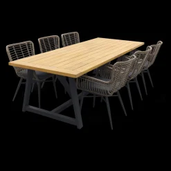 Jasmine Naturel/Noah 6-persoons dining tuinset 260x100 - Teak OP=OP