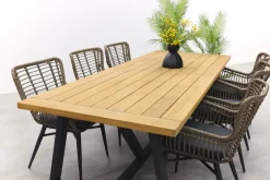 Jasmine Naturel/Noah 6-persoons dining tuinset 260x100 - Teak OP=OP