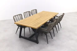 Jasmine Naturel/Noah 6-persoons dining tuinset 260x100 - Teak OP=OP