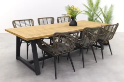 Jasmine Naturel/Noah 6-persoons dining tuinset 260x100 - Teak OP=OP
