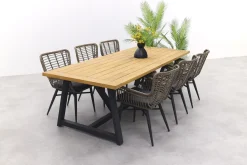 Jasmine Naturel/Noah 6-persoons dining tuinset 260x100 - Teak OP=OP